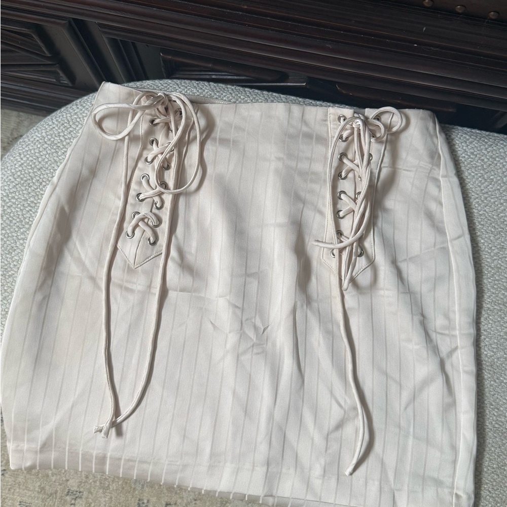 Satin Lace-Up Skirt